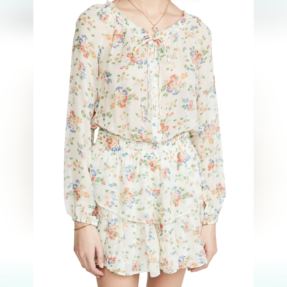 Loveshackfancy popover mini dress floral confetti Medium - Picture 4 of 14